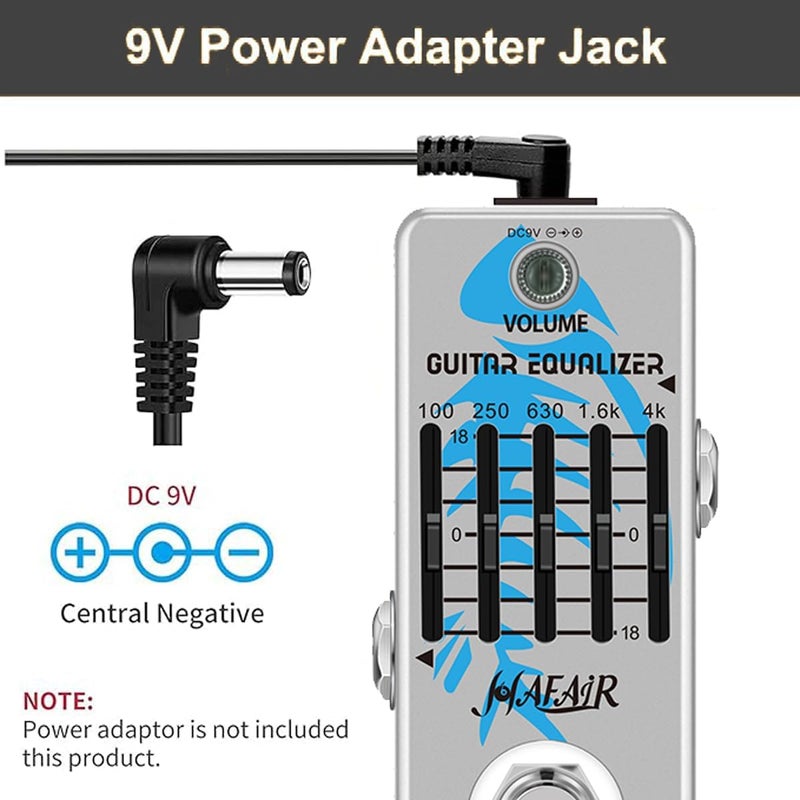 Hafair Guitar EQ Pedal, 5 Band Equalizer Effect Pedal(100Hz, 250Hz, 630Hz,1.6kHz, 4kHz±18dB) for Guitar Beginner Study, True Bypass - Image 5